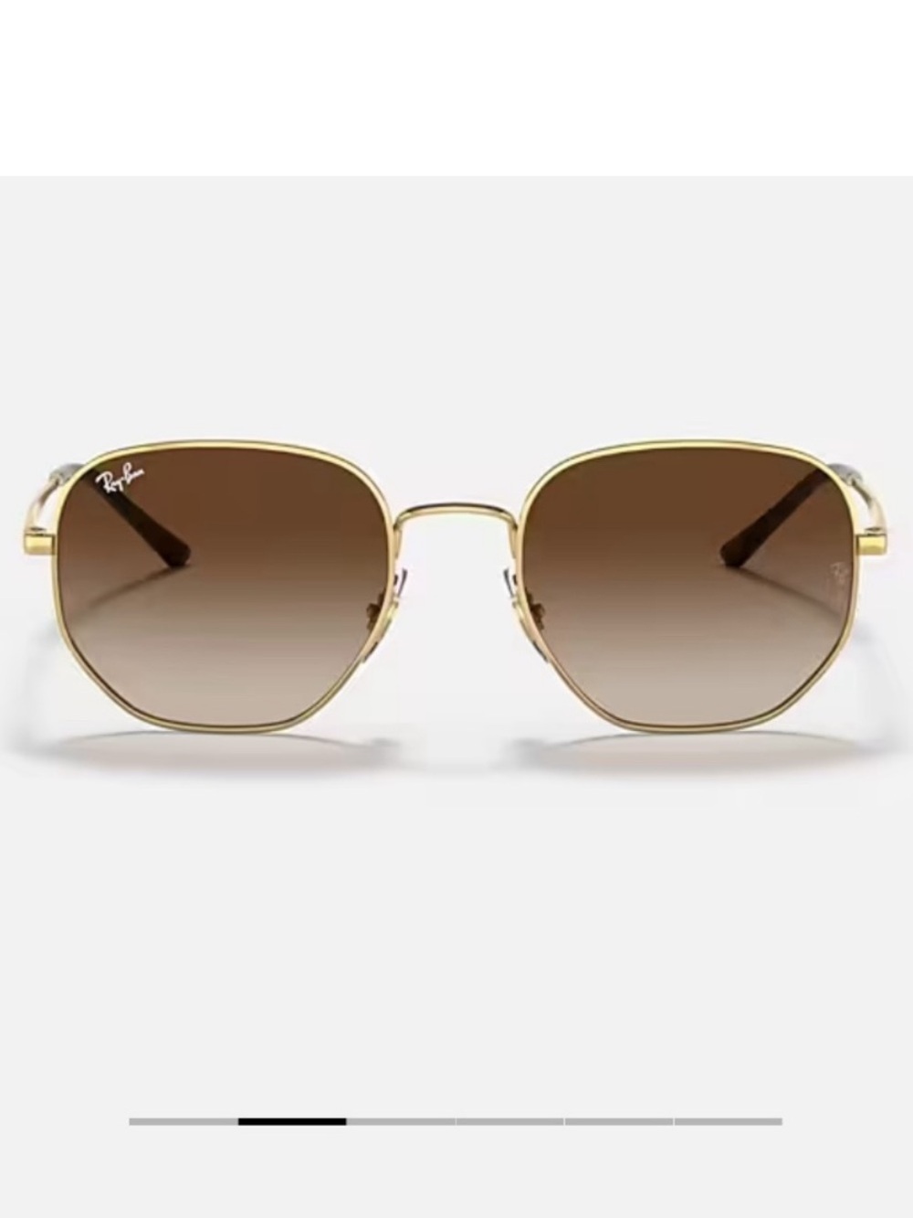 Ray-Ban Gold Frame Sunglasses with Brown Gradient Lenses